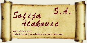 Sofija Alaković vizit kartica
